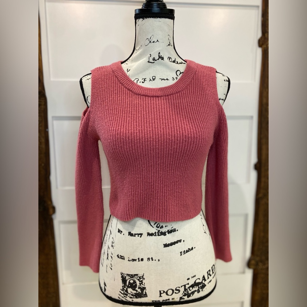 Btween Deep Pink Ribbed Sweater Girls’ XL Knit Pullover Long Sleeve Top